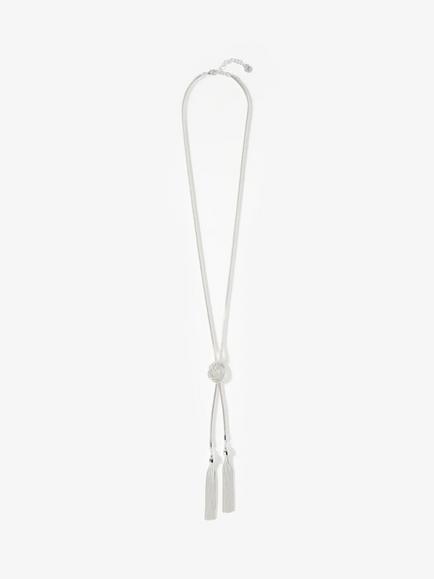 Mint Velvet Double Tassel Necklace, Silver - view 2, Silver
