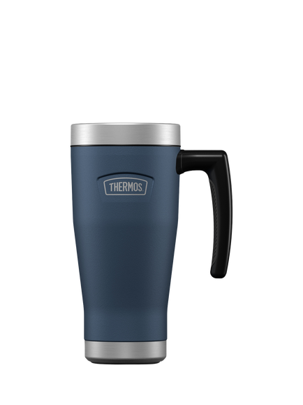 Thermos Icon Series Insulated Stainless Steel Travel Mug, 470ml, Navy, Navy