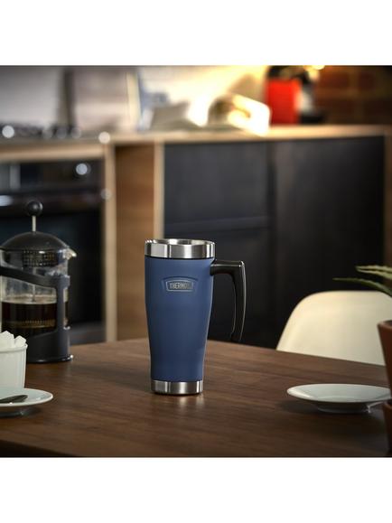 Thermos Icon Series Insulated Stainless Steel Travel Mug, 470ml, Navy - view 2, Navy