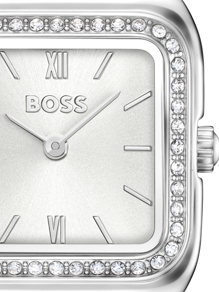 BOSS 1580882 Women's Mae Petite 22mm Square Bracelet Strap Watch, Silver - view 2, Silver