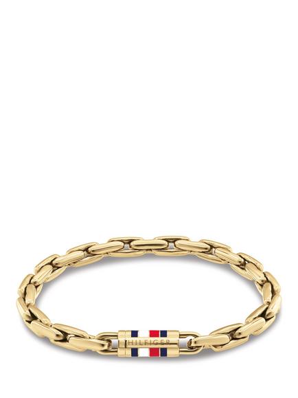 Tommy Hilfiger Men's Logo Chain Bracelet, Gold, Gold