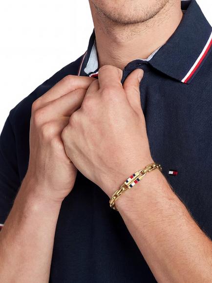 Tommy Hilfiger Men's Logo Chain Bracelet, Gold - view 2, Gold