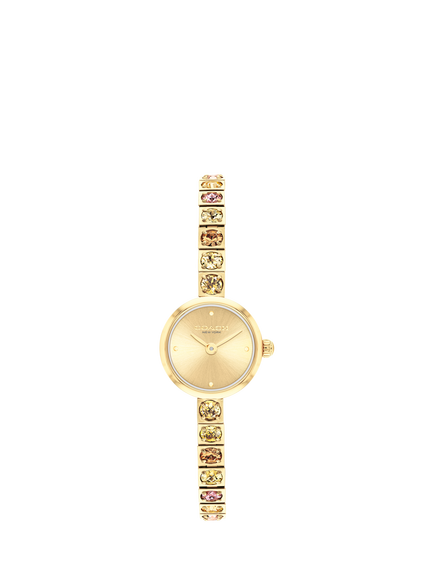 Coach 14504723 Women's Iris 19mm Round Tennis Bracelet Strap Watch, Gold, Gold