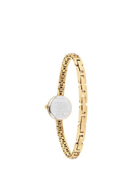 Coach 14504723 Women's Iris 19mm Round Tennis Bracelet Strap Watch, Gold - view 2, Gold