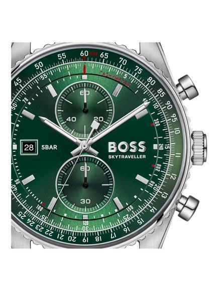 BOSS 1514347 Men's Skytraveller Pro 43mm Mesh Bracelet Strap Watch, Silver - view 2, Silver
