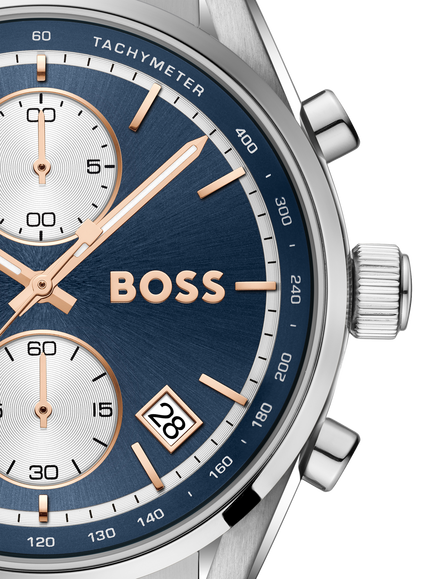 BOSS 1514360 Men's Grand Prix Touring 38mm Bracelet Strap Watch, Silver - view 2, Silver