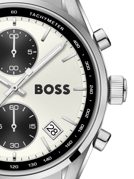BOSS 1514362 Men's Grand Prix Touring 38mm Bracelet Strap Watch, Silver - view 2, Silver