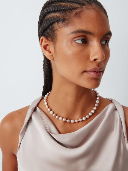 Lido Freshwater Pearl Necklace, Pastel Mix - view 2, Pastel Mix