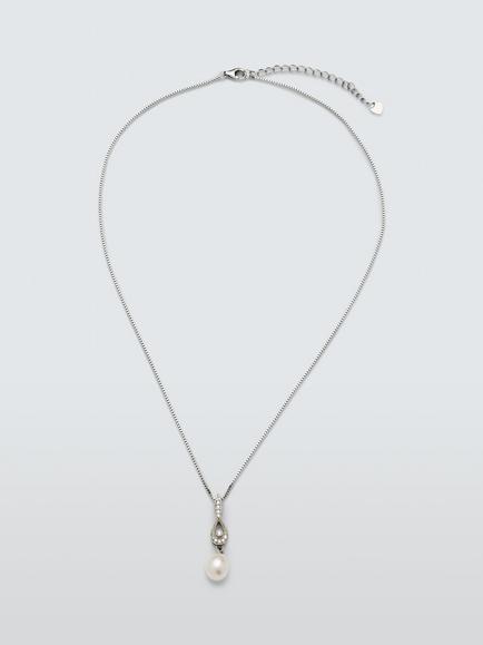 Lido Pearl and Cubic Zirconia Necklace, White, White