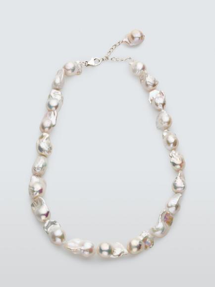 Lido Baroque Freshwater Pearl Necklace, White, White