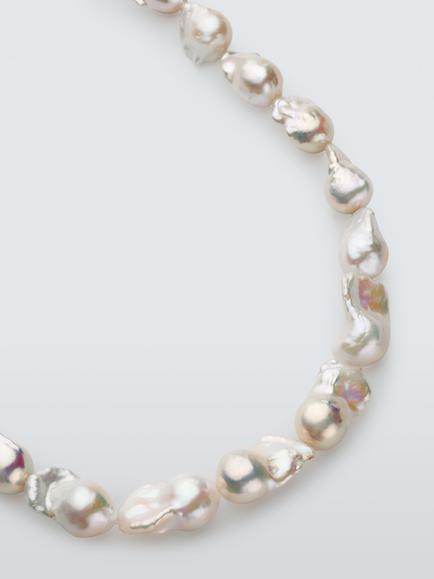 Lido Baroque Freshwater Pearl Necklace, White - view 2, White