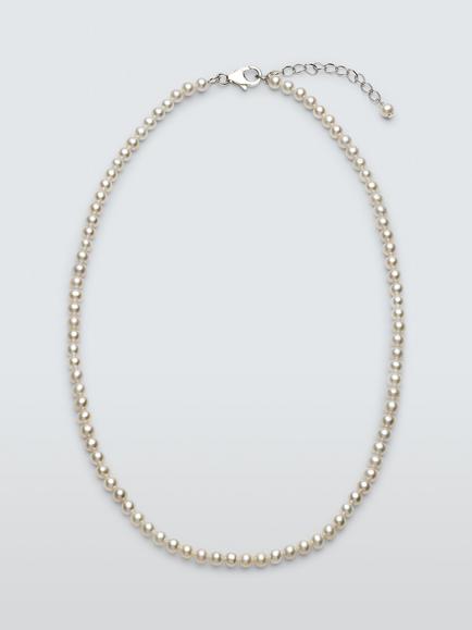 Lido Round Freshwater Pearl Necklace, White, White