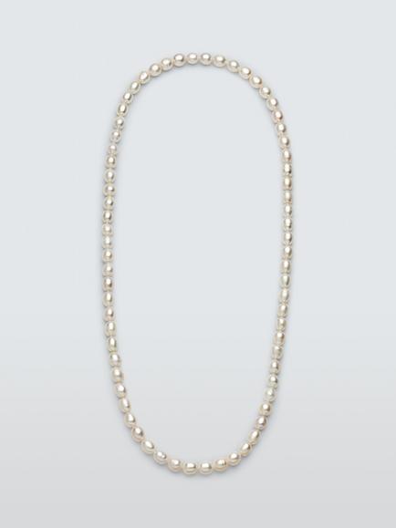 Lido Oval Freshwater Pearl Necklace, White, White