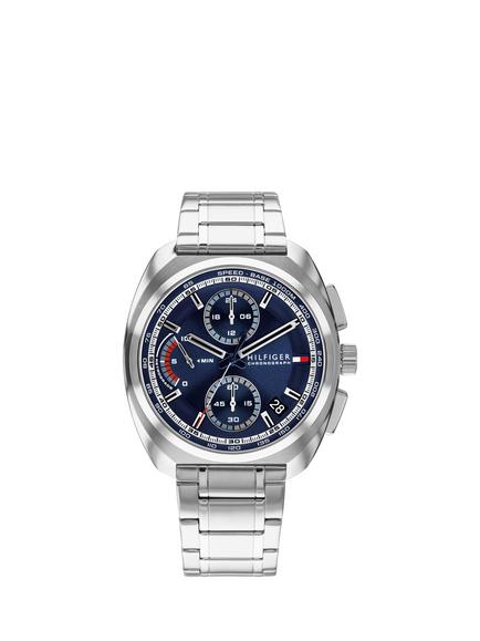 Tommy Hilfiger 1792273 Men's 41mm Round Chronograph Watch, Silver, Silver