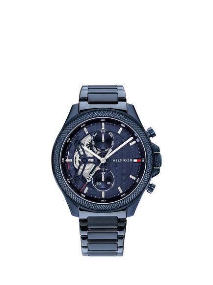 Tommy Hilfiger 1792288 Clark Men's 44mm Round Bracelet Strap Watch, Blue, Blue