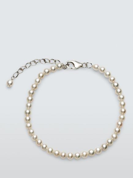 Lido Round Freshwater Pearl Bracelet, White, White