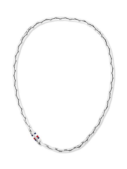 Tommy Hilfiger Men's Logo Chain Necklace, Silver, Silver