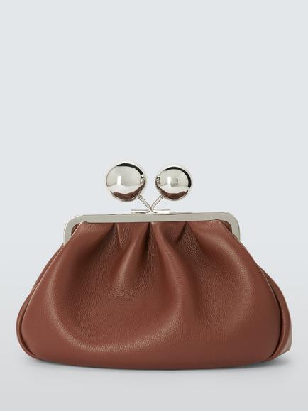 Weekend Max Mara Leather Clutch Bag, Brown, Brown