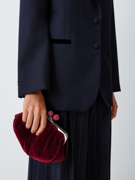 Weekend MaxMara Velvet Clutch Bag, Bordeaux - view 2, Bordeaux