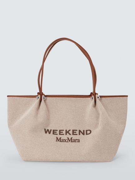 Weekend MaxMara Cotton Canvas Tote Bag, Tobacco, Tobacco