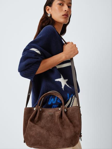 Weekend Max Mara Mini Tote Bag, Chocolate Suede - view 2, Chocolate Suede