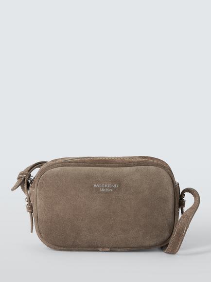 Weekend MaxMara WKASTRUZZO Crossbody Bag, Medium Grey Suede, Medium Grey Suede