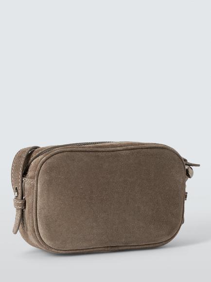 Weekend MaxMara WKASTRUZZO Crossbody Bag, Medium Grey Suede - view 2, Medium Grey Suede
