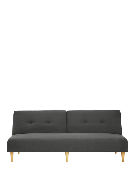 John Lewis OUTLET Clapton Fixed Back Small Sofa Bed, Light Leg, Like New, Fraser Steel, Grey