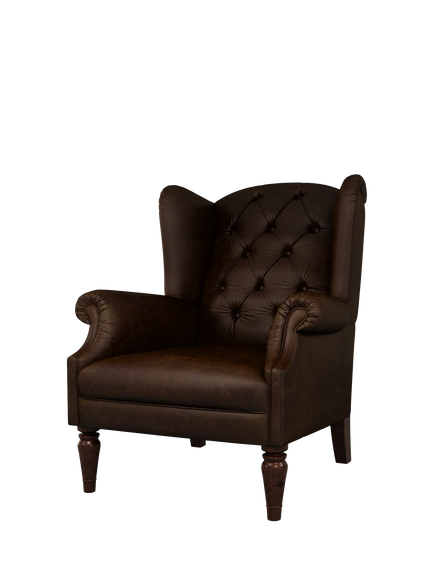John Lewis OUTLET Claverdon II Leather Armchair, Dark Leg, Like New, Galveston Bark, Galveston Leather