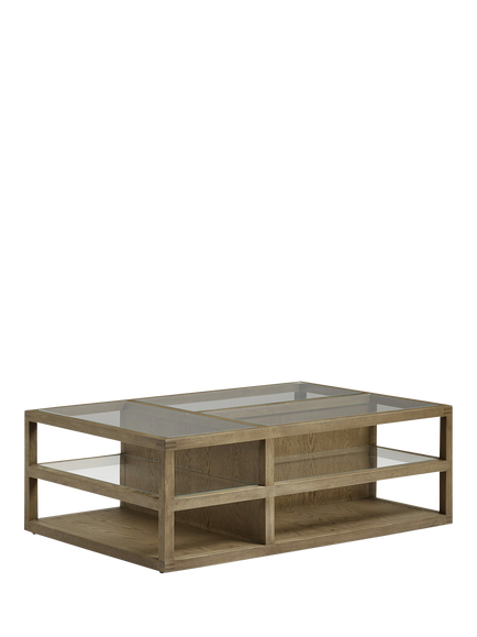 OKA Alexey Small Storage Coffee Table, Weathered Oak, Weathered Oak
