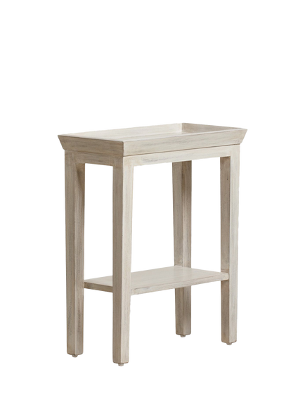OKA Gustavian Sofa Side Table, Grey, Washed Grey