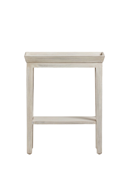 OKA Gustavian Sofa Side Table, Grey - view 2, Washed Grey