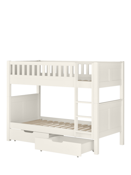 Stompa Arven Bunk Bed with Drawers, White, White