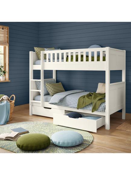Stompa Arven Bunk Bed with Drawers, White - view 2, White
