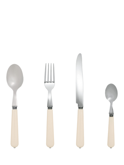 OKA Stainless Steel Cutlery Set, 4 Piece, Ivory, Ivory