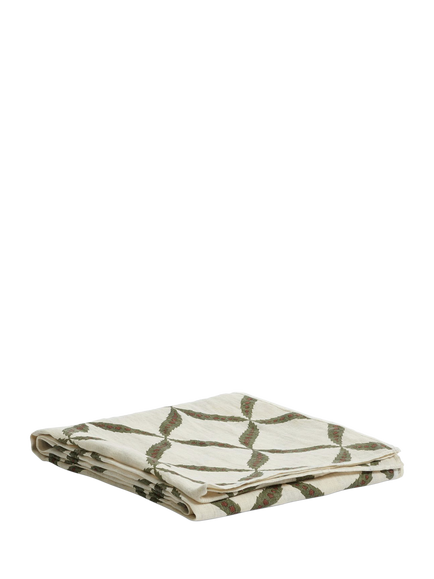 OKA Nava Linen Table Runner, 350cm, Sage, Sage