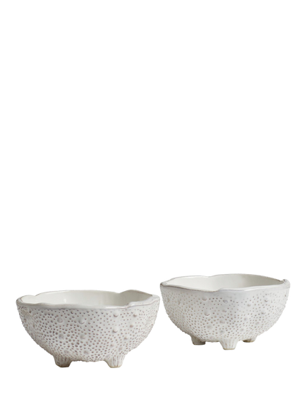 OKA Nereid Small Ceramic Bowl, Set of 2, 12cm, White, White