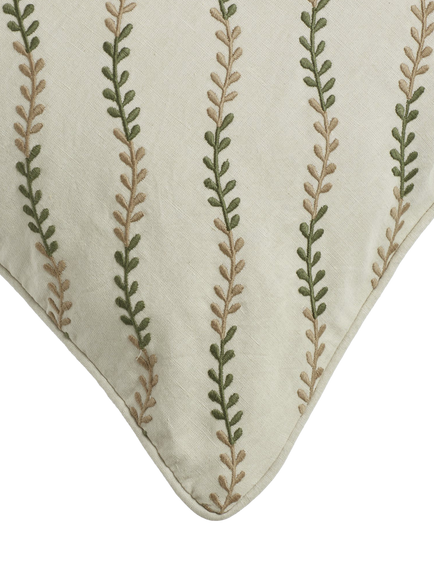 OKA Delen Leaf Cushion, Eau de Nil/Bronze - view 2, Eau De Nil/Bronze