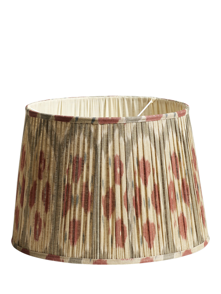 OKA Amisha Pleat Lampshade, 45cm, Green/Burgundy, Green/Burgundy