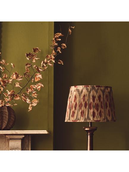 OKA Amisha Pleat Lampshade, 45cm, Green/Burgundy - view 2, Green/Burgundy