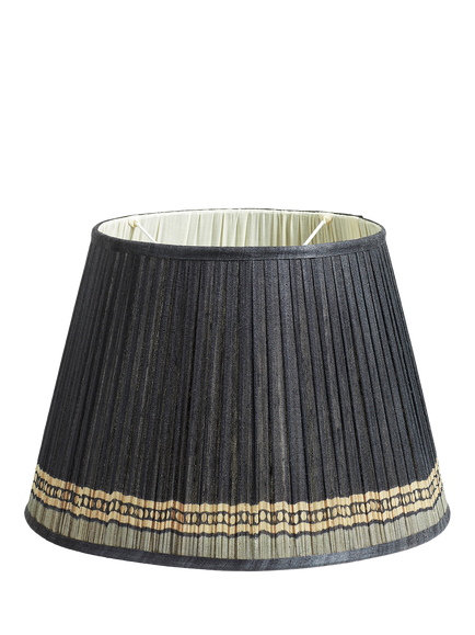 OKA Longshan Pleat Lampshde, 45cm, Indigo, Indigo