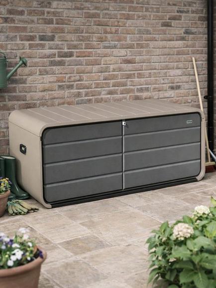 KETTLER Vault Large Outdoor Storage Box, Beige - view 2, Beige