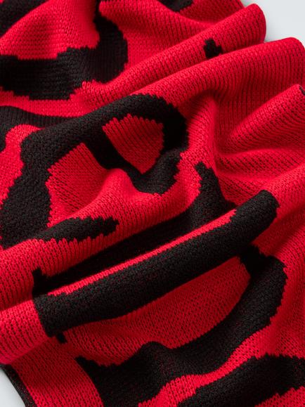 No Problemo Intarsia Scarf, Red - view 2, Red