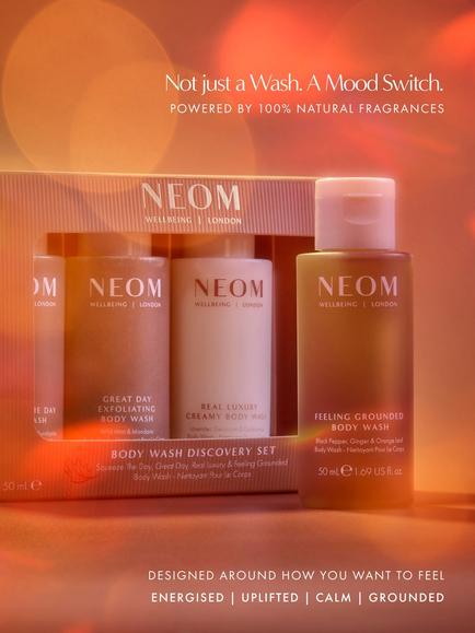 NEOM Wellbeing London Body Wash Discovery Gift Set, 4 x 50ml - view 2, Clear