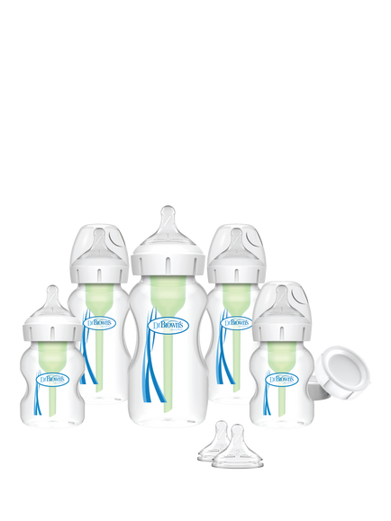 Dr Brown's Natural Flow® Anti-Colic Options+™ Wide-Neck Baby Bottle Newborn Gift Set, Multi