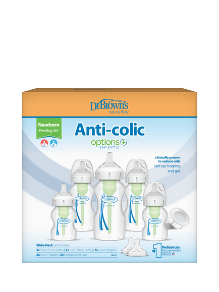 Dr Brown's Natural Flow® Anti-Colic Options+™ Wide-Neck Baby Bottle Newborn Gift Set - view 2, Multi