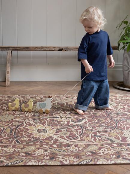 Totter + Tumble Bullerswood Madder Standard Reversible Playmat, Bullers/Madder Gold - view 2, Bullers/Madder Gold