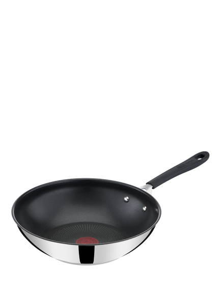 Jamie Oliver by Tefal Quick & Easy Stainless Steel Non-Stick Wok, 28cm, Black Black