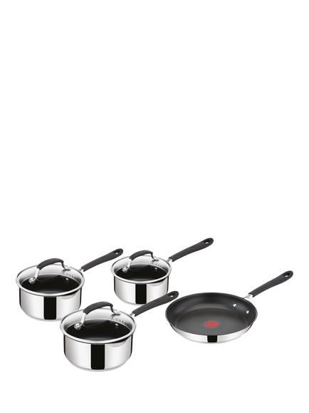 Jamie Oliver by Tefal Quick & Easy Stainless Steel Non-Stick Pan Set, 4 Piece, Black Black