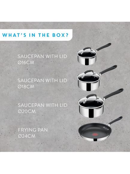 Jamie Oliver by Tefal Quick & Easy Stainless Steel Non-Stick Pan Set, 4 Piece - view 2, Black Black